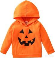 🎃 children's halloween pumpkin sweatshirt: long sleeve pullover hoodie tee for boys and girls - fall clothes logo