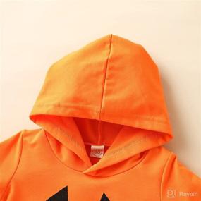 img 3 attached to 🎃 Children's Halloween Pumpkin Sweatshirt: Long Sleeve Pullover Hoodie Tee for Boys and Girls - Fall Clothes