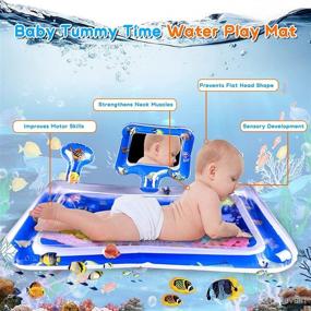 img 3 attached to Inflatable Baby Water Play Mat: Sensory Development Toy & Activity Center for 3-12 Months - Newborn Infant Toddler