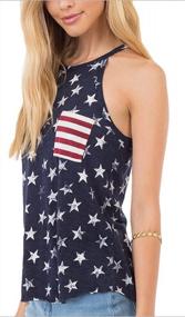 img 2 attached to Women Spaghetti Halter Bowknot Tanks Top Summer Sleeveless Print Racerback Tank Vest
