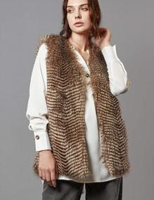 img 3 attached to Stay Warm And Fashionable With Escalier Women'S Faux Fur Vest Waistcoat Sleeveless Jacket