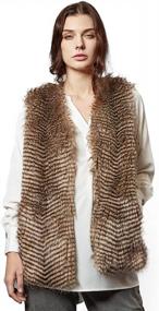 img 4 attached to Stay Warm And Fashionable With Escalier Women'S Faux Fur Vest Waistcoat Sleeveless Jacket