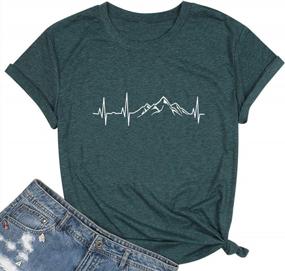 img 4 attached to Experience The Thrill Of The Mountains With MYHALF Women'S Hiking Heartbeat T-Shirt