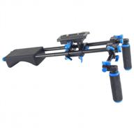 shoot steady and comfortably with annsm video shoulder support rig for dslr camera/camcorder logo