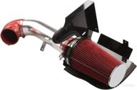 🔴 moosun 4" cold air intake silver tube with heat shield for gmc/chevy v8 4.8l/5.3l/6.0l silverado 1500/2500/3500 (1999-2006) in red logo