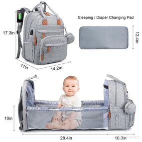 img 3 attached to 💼 Gender-Neutral Diaper Bag Backpack with Built-In Changing Station, USB Charging Port, Pacifier Case, and Baby Changing Pad - Perfect for Moms and Dads