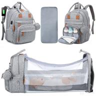 💼 gender-neutral diaper bag backpack with built-in changing station, usb charging port, pacifier case, and baby changing pad - perfect for moms and dads logo