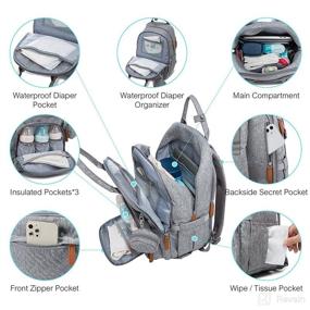 img 2 attached to 💼 Gender-Neutral Diaper Bag Backpack with Built-In Changing Station, USB Charging Port, Pacifier Case, and Baby Changing Pad - Perfect for Moms and Dads