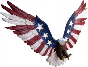 img 2 attached to Patriotic Bald Eagle Large Wall Hanging Statue, 21 Inches - American Glory In Red, White, And Blue