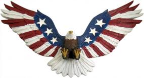 img 3 attached to Patriotic Bald Eagle Large Wall Hanging Statue, 21 Inches - American Glory In Red, White, And Blue