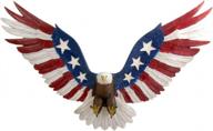 patriotic bald eagle large wall hanging statue, 21 inches - american glory in red, white, and blue logo