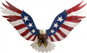 img 4 attached to Patriotic Bald Eagle Large Wall Hanging Statue, 21 Inches - American Glory In Red, White, And Blue