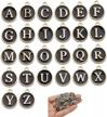 2 sets(52pcs) black cute mixed letter beads metal letter charms enamel initial charms wholesale double sided alphabet charms for necklace and bracelet making craft supplier (hm452) logo
