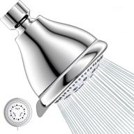 high pressure shower head 3’’ anti-leak fixed showerhead 5 setting spray, adjustable metal swivel ball joint tool-free installation multi-functional bathroom shower heads - chrome logo