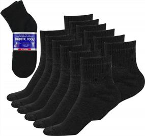 img 4 attached to Несвязывающие диабетические носки до щиколотки для мужчин и женщин - 6 пар носков Debra Weitzner свободного кроя