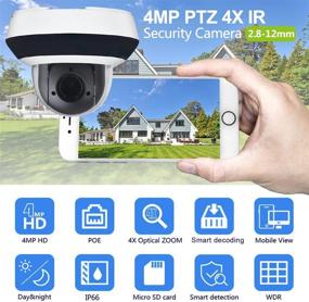img 3 attached to Уличная PTZ IP-камера высокого разрешения с POE: 4MP, 4-кратным оптическим зумом, ночным видением, аудиовводом/выводом, записью на SD-карту и многим другим — идеально подходит для обеспечения безопасности дома и бизнеса: DS-2DE2A404IW-DE3