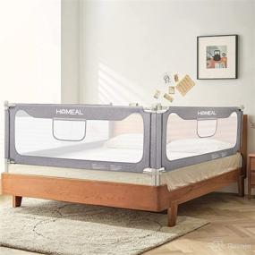 img 4 attached to 🛏️ Extra Long Toddler Bed Rail for Full, Queen & King Size Bed - Grey, 74.8" - Child Safety Bed Guard Rail
