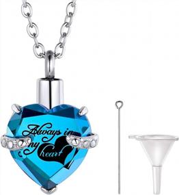 img 4 attached to PROSTEEL Personalized Memorial Keepsake: Always In My Heart Perfume/Hair Locket With Ashes Urn Necklace