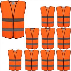 img 4 attached to ZOJO High Visibility Safety Vests,Adjustable Size,Lightweight Mesh Fabric, Wholesale Reflective Vest For Cycling, Skateboarding, Or Walking Back To School -Fits For Boy And Girls (10 Pack,Neon Orange)