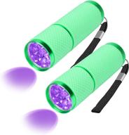 🔦 cosoos mini blacklight flashlight with 9 leds, portable handheld uv light for detecting dog pet urine stains, bed bugs, nail drying gel - green logo