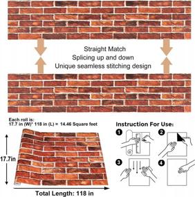 img 1 attached to Brick Wallpaper Peel And Stick Red Brick Wallpaper For Bedroom 17.7" X 118" Vintage Faux Brick Wallpaper For Fireplace Kitchen Backsplash Accent Wall Christmas Halloween Decoration Brick Wall Backdrop