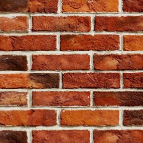 img 4 attached to Brick Wallpaper Peel And Stick Red Brick Wallpaper For Bedroom 17.7" X 118" Vintage Faux Brick Wallpaper For Fireplace Kitchen Backsplash Accent Wall Christmas Halloween Decoration Brick Wall Backdrop