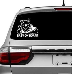 img 1 attached to Winnie the Pooh Baby on Board Vinyl Car Window Decal Sticker (5.5 inches, White)