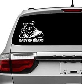 img 2 attached to Winnie the Pooh Baby on Board Vinyl Car Window Decal Sticker (5.5 inches, White)