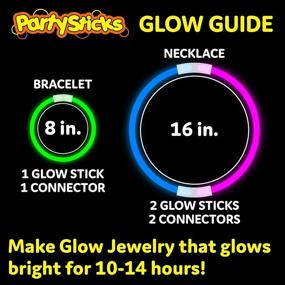 img 3 attached to PartySticks Glow Sticks Party Supplies 100Pk - 8 Inch Glow In The Dark Light Up Sticks Party Favors, Glow Party Decorations, Neon Party Glow Necklaces And Glow Bracelets With Connectors