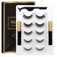 12 pairs of natural looking magnetic false eyelashes with magnetic eyeliner - no glue needed! perfect magnetic eyelash kit logo