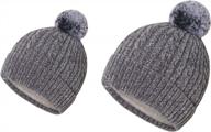 2pcs parent-child winter hat family crochet beanie ski cap warmer mother and baby logo