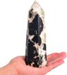 black tourmaline crystal healing wand obelisk - large 6 facet reiki tower for chakra meditation and therapy, 1.1-1.7lbs from amoystone logo