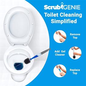img 3 attached to Refillable Gel Toilet Brush with Scrub Genie and Ventilated Holder - Sanitary Storage and Pliable TPR Brush Head - Optional Wall Mount