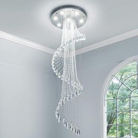 img 3 attached to Luxurious 7-Light K9 Crystal Raindrop Chandelier - Modern Pendant Ceiling Light Fixture By Saint Mossi - H71" X D24