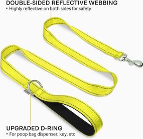 img 3 attached to Reflective Nylon Dog Leash With Padded Handle - Suitable For Medium & Large Breeds - 5FT In Length, Ideal For Walking & Training - Vibrant Yellow Color