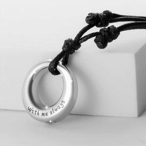 img 1 attached to Circle Of Life Memorial Urn Necklaces With Word Carvings - Waterproof Eternity Keepsakes For Cremation Ashes With Funnel Kit & Bag - 1/3 Pack Options Available