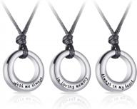 circle of life memorial urn necklaces with word carvings - waterproof eternity keepsakes for cremation ashes with funnel kit & bag - 1/3 pack options available logo