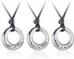 circle of life memorial urn necklaces with word carvings - waterproof eternity keepsakes for cremation ashes with funnel kit & bag - 1/3 pack options available logo
