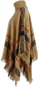 img 3 attached to Trendy Women'S Turtleneck Poncho Sweater With Chic Tassels - Style And Comfort Combined