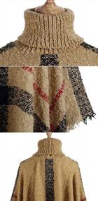img 1 attached to Trendy Women'S Turtleneck Poncho Sweater With Chic Tassels - Style And Comfort Combined