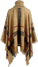 img 2 attached to Trendy Women'S Turtleneck Poncho Sweater With Chic Tassels - Style And Comfort Combined