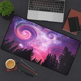 img 3 attached to Starry Sky Print Non Slip Gaming Mouse Pad - ONMIER Large 31.5" X 15.7" Desk Mat With Rubber Base.