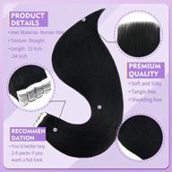 natural 14 inch tape in hair extensions - invisible straight human hair for black women (1#) - 20 pieces logo