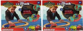 img 4 attached to Rides The Rails Wooden Train Set - Easy-To-Assemble Beginner Track Toy For Toddlers With Compatibility For Most Train Sets (2 Pack)
