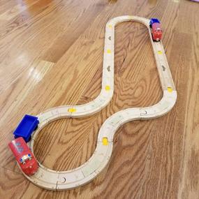img 3 attached to Rides The Rails Wooden Train Set - Easy-To-Assemble Beginner Track Toy For Toddlers With Compatibility For Most Train Sets (2 Pack)