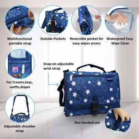 img 2 attached to Портативная пеленальная подушка с карманом для салфеток и мягкой подкладкой для ребенка, легкий водонепроницаемый коврик для путешествий - рождественские подарки для мамы