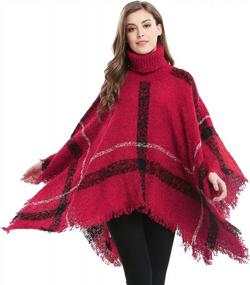 img 4 attached to Stay Warm And Chic With Bellady'S Oversized Turtleneck Poncho Sweaters
