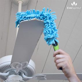 img 1 attached to 🧹 Flexible Microfiber Ceiling & Fan Duster - 17'' with Hand-Grip, Washable Sleeve - Fits Any Fan Blade - Ideal for Threaded Poles (Pole Sold Separately)