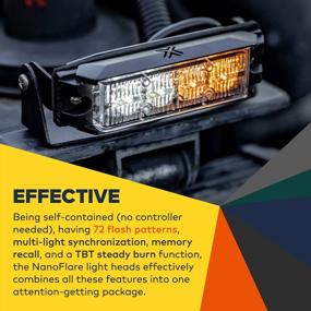 img 3 attached to SAE Class 1 NanoFlare 4W Amber LED Strobe Light With 72 Flash Modes For Emergency Warning On Trucks And Vehicles - Sync-Able And Surface-Mounted Yellow Amber Grille Light For Police