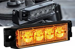 img 4 attached to SAE Class 1 NanoFlare 4W Amber LED Strobe Light With 72 Flash Modes For Emergency Warning On Trucks And Vehicles - Sync-Able And Surface-Mounted Yellow Amber Grille Light For Police